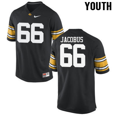 Youth Iowa Hawkeyes #66 Dalles Jacobus College Football Jerseys-Black - Click Image to Close